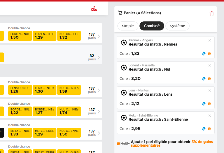 Comment effectuer les paris combinés sur pari sportif en ligne?